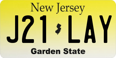 NJ license plate J21LAY