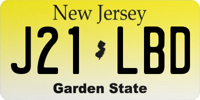 NJ license plate J21LBD