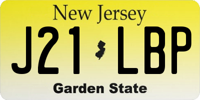 NJ license plate J21LBP