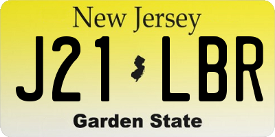 NJ license plate J21LBR