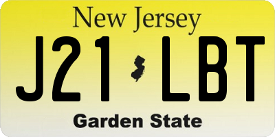 NJ license plate J21LBT