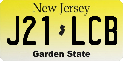 NJ license plate J21LCB