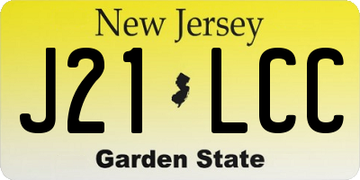 NJ license plate J21LCC