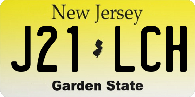NJ license plate J21LCH