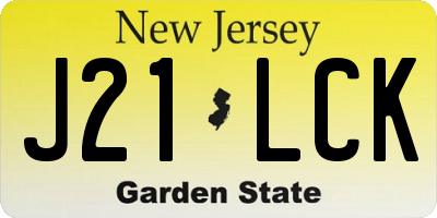 NJ license plate J21LCK