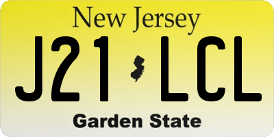 NJ license plate J21LCL