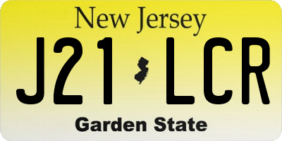 NJ license plate J21LCR
