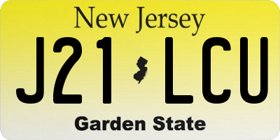 NJ license plate J21LCU
