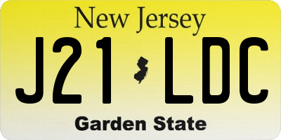 NJ license plate J21LDC