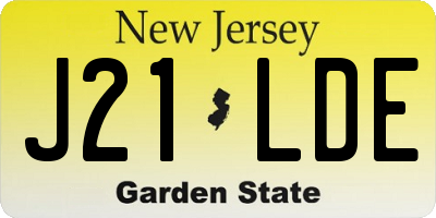 NJ license plate J21LDE