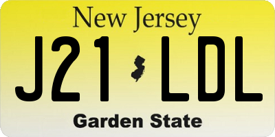 NJ license plate J21LDL