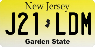 NJ license plate J21LDM