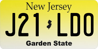 NJ license plate J21LDO