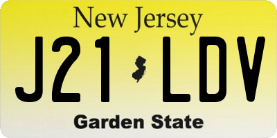 NJ license plate J21LDV