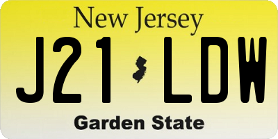 NJ license plate J21LDW