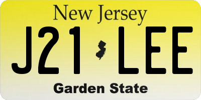 NJ license plate J21LEE