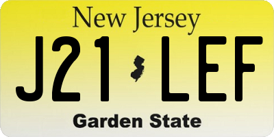 NJ license plate J21LEF