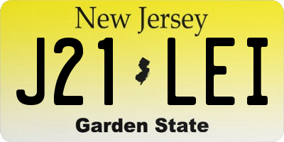 NJ license plate J21LEI