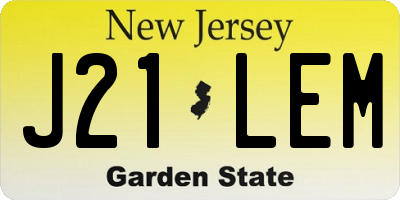 NJ license plate J21LEM
