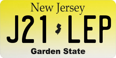 NJ license plate J21LEP