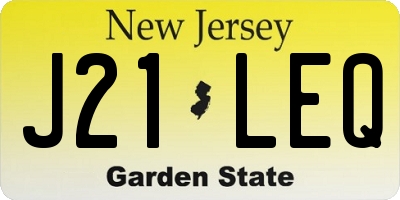 NJ license plate J21LEQ