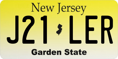 NJ license plate J21LER