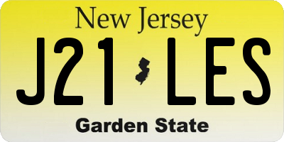 NJ license plate J21LES