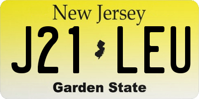NJ license plate J21LEU