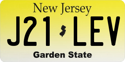 NJ license plate J21LEV