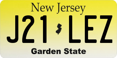 NJ license plate J21LEZ