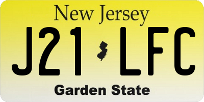 NJ license plate J21LFC