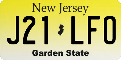 NJ license plate J21LFO