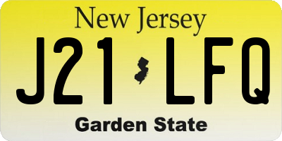 NJ license plate J21LFQ