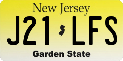 NJ license plate J21LFS