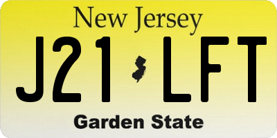 NJ license plate J21LFT