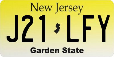 NJ license plate J21LFY