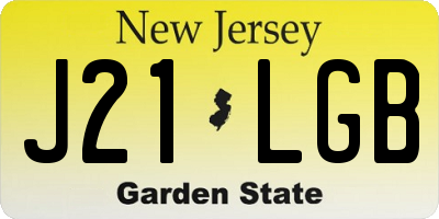 NJ license plate J21LGB