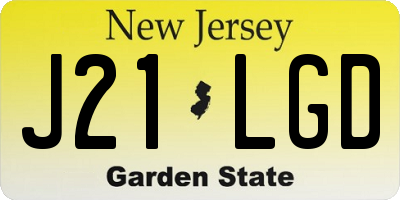 NJ license plate J21LGD