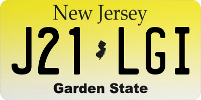 NJ license plate J21LGI