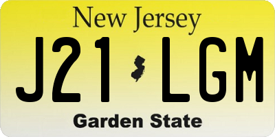 NJ license plate J21LGM