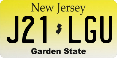 NJ license plate J21LGU
