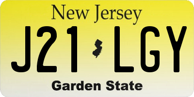 NJ license plate J21LGY
