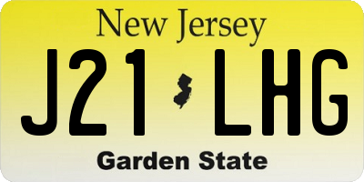 NJ license plate J21LHG