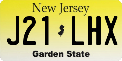 NJ license plate J21LHX