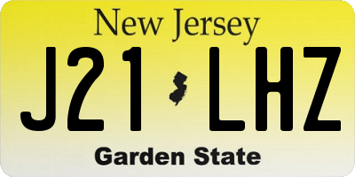 NJ license plate J21LHZ