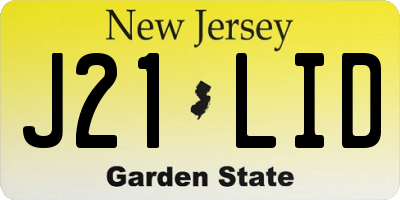 NJ license plate J21LID