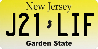 NJ license plate J21LIF