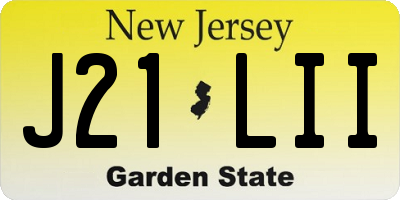 NJ license plate J21LII