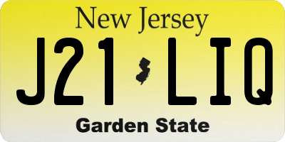 NJ license plate J21LIQ