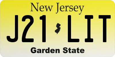 NJ license plate J21LIT
